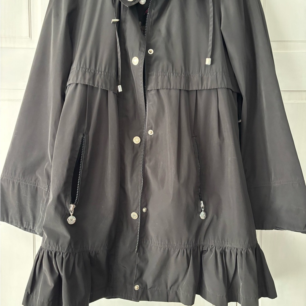 Betsey Johnson Black Rain Coat with Removable Liner